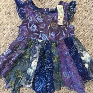 Purple and Blue Floral Kids Dress